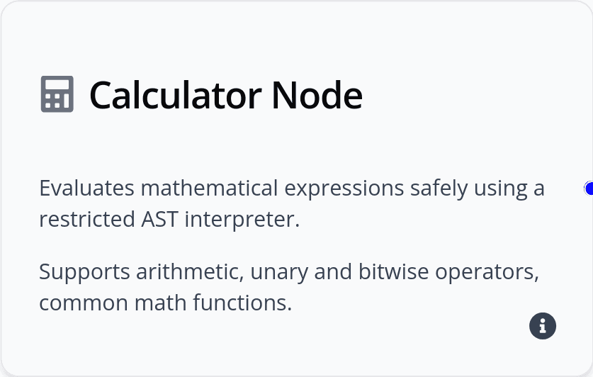 Calculator Local Tool Node