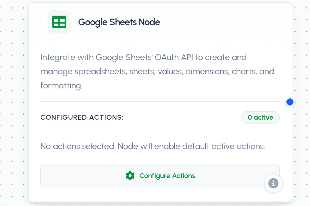 Google Sheets Node