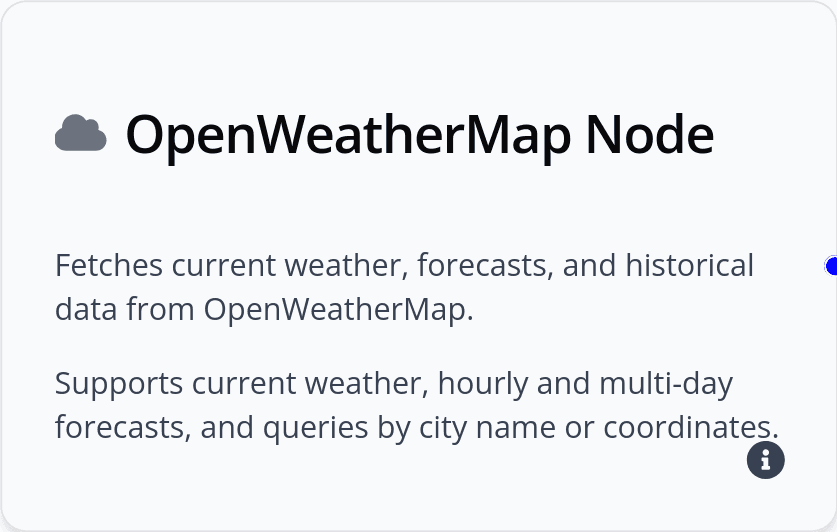 OpenWeatherMap Tool Node